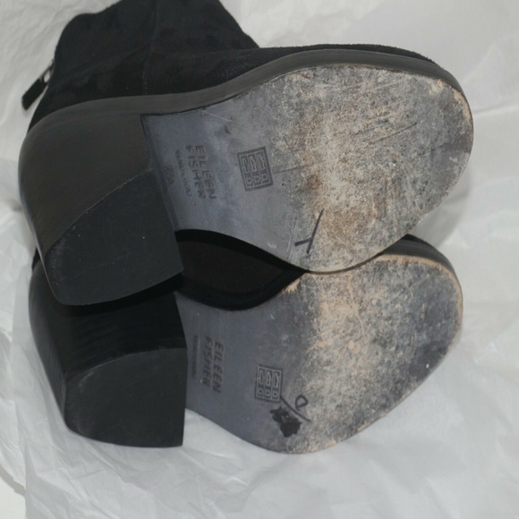 Womens Eileen Fisher Black suede Leather boots 7.5 - Picture 4 of 8